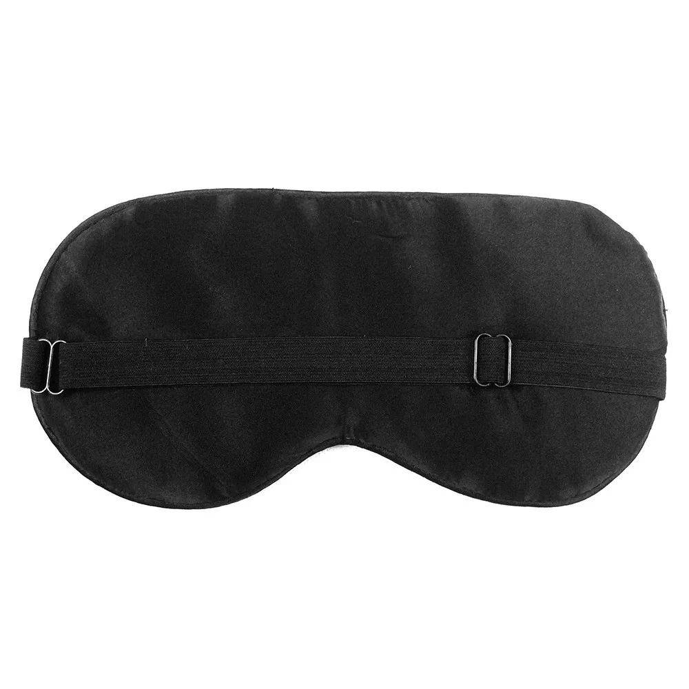 

1PC New Pure Silk Sleeping Eye Mask Padded Shade Cover 3D Portable Soft Travel Sleep Rest Aid Black Eye Mask 2018