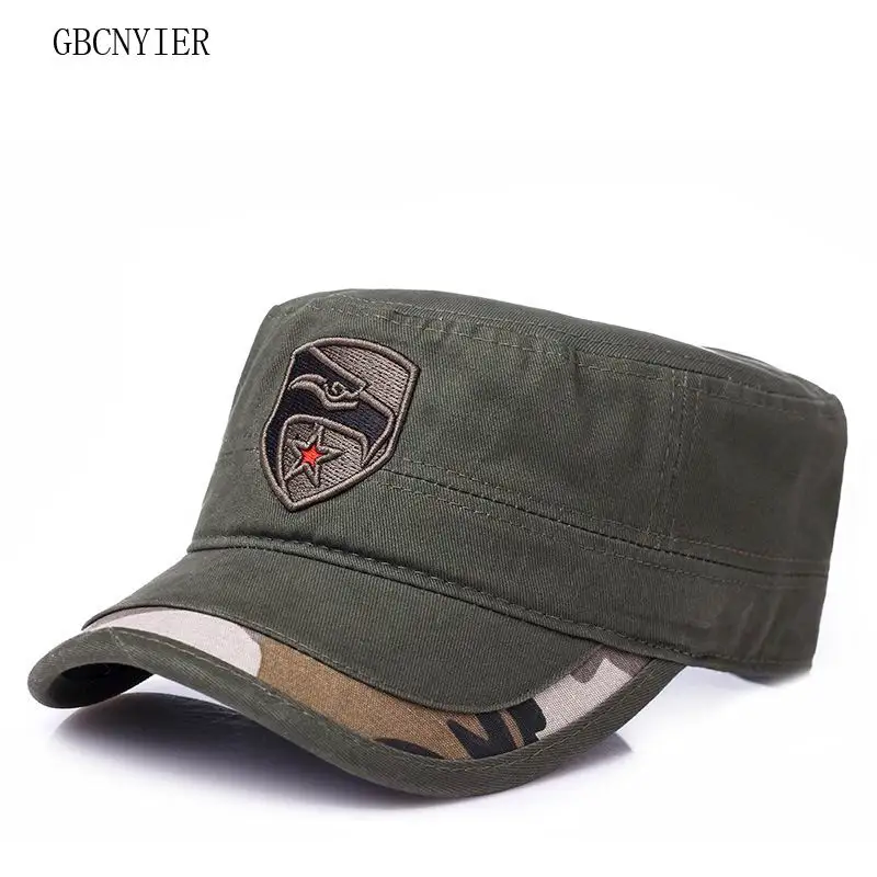 

GBCNYIER Four Seasons Cotton Unisex Military Hats Camouflage Jungle Sun Hat Male Short Visor Casual Camouflage Female Cap