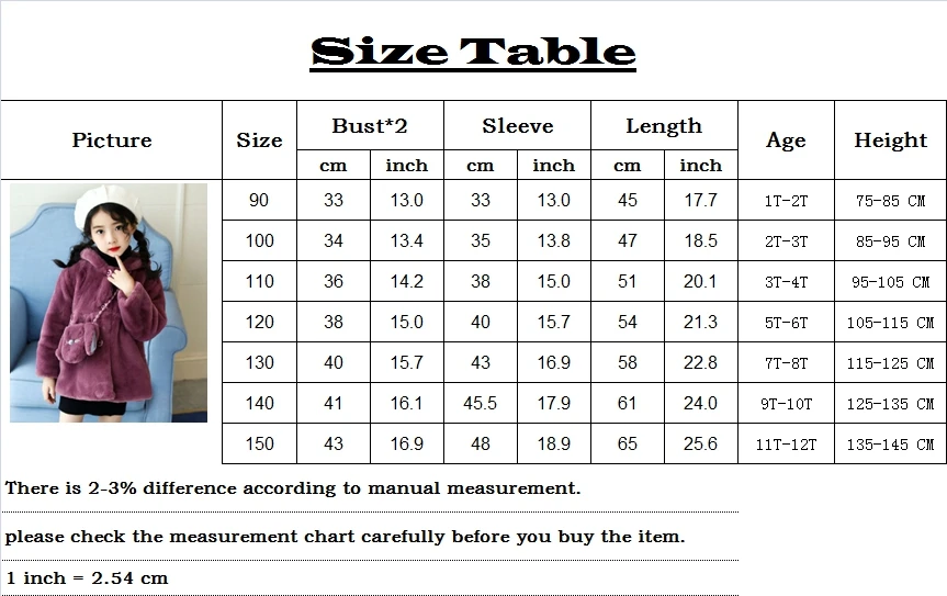 Baby Jackets Wool Coats Cute princess Girls Children's Autumn winter outerwear fashion fur Coats+Cartoon bunny ears bag For 2-12Y kids clothing (1)_