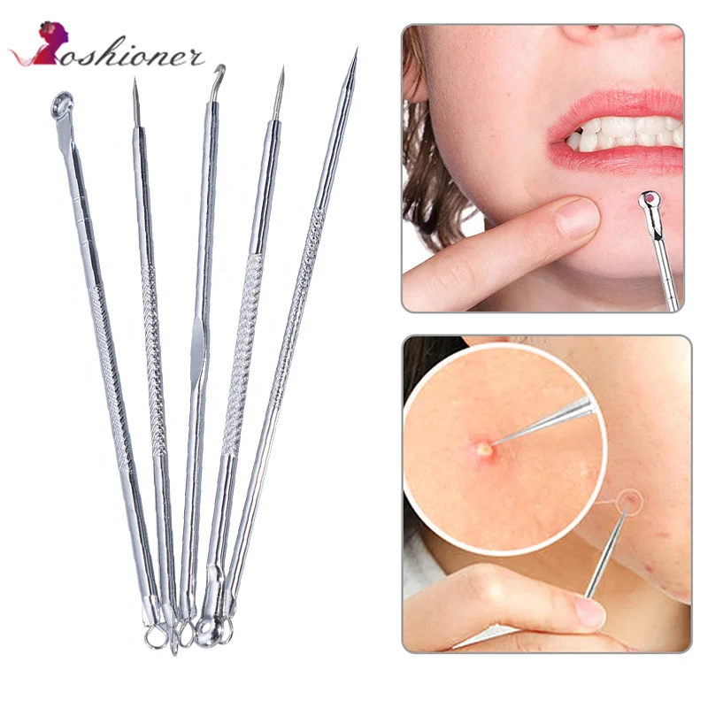 

Stainless Blackhead Remover Extractor Acne Blemish Pimple Beauty Needle Tool Kit