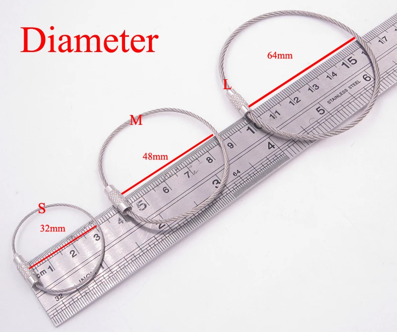 5 шт. цепочка для ключей веревка для праздничных флажков проволочное кольцо из нержавеющей стали брелок для ключей кабельной петли наружное винтовое устройство блокировки круг чемодан для поездки в лагерь