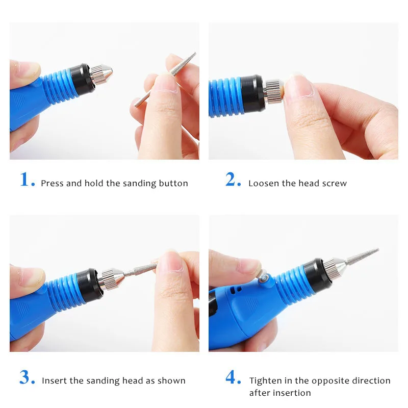  HYTOOS 1Set Electric Nail Drill Machine Pro Manicure Machine Pen 6 Nail Drill Bits Mills Kit Pedicu