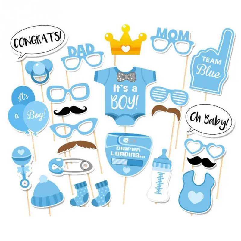 

25 Pieces Baby Shower Photo Booth Props Its A Boy Kids Favors Party Decorations Supplies Babyshower Photobooth