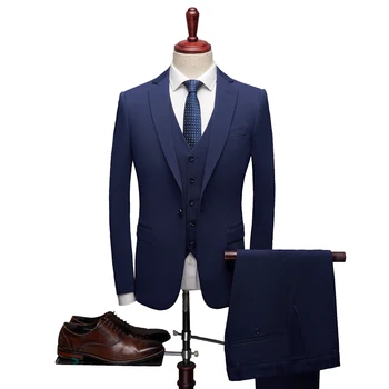 

Men Suit Men Tuxedo Custom Made Wedding Suits For Men 2019 Tailored Light Navy Blue Mens Suits With Pants Costume Homme Mariage