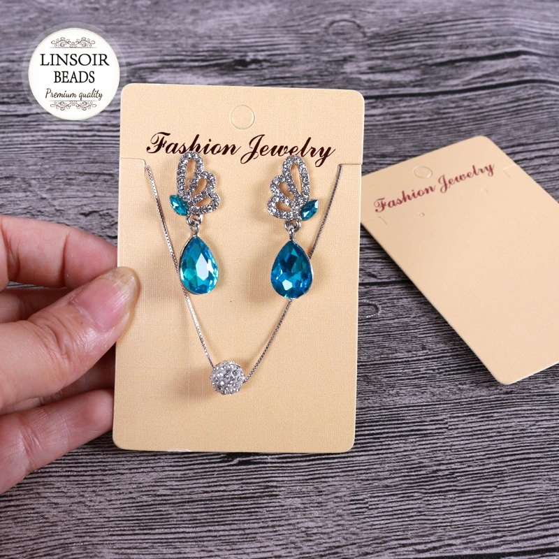 Buy 10Pcs Kraft Paper Necklace Ear Stud Hang Tag