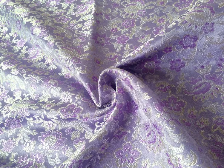 75 см* 100 см COS костюм парча ткань одежда платье ткань кукольная одежда маленькие фиолетовые цветы открытая улыбка свадебная ткань