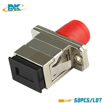 

50pcs/lot FC-SC fiber adaptor Single Mode simplex FC SC Optical Connector Cemaric Ferrule,Carrier-Classr Fiber Optic Coupler