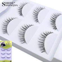 3 пары натуральных накладных ресниц для женщин и девушек, макияж, мягкие 3d накладные ресницы, вытянутые ресницы для наращивания ресниц для maquiagem 805