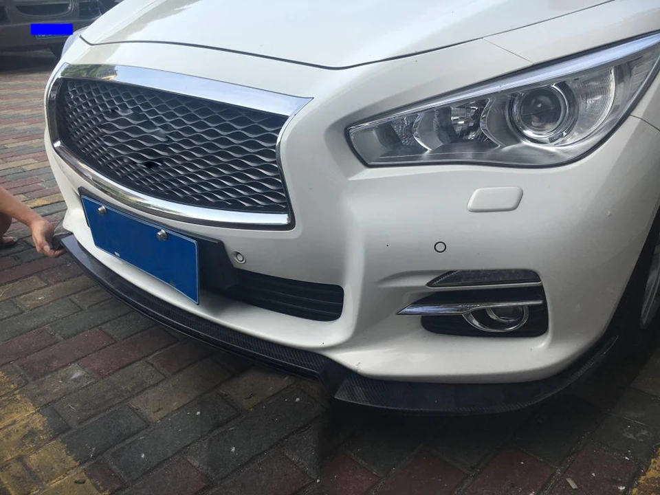 Углеродное волокно передний бампер спойлер сплиттеры для Infiniti Q50 стандартный бампер только 2013