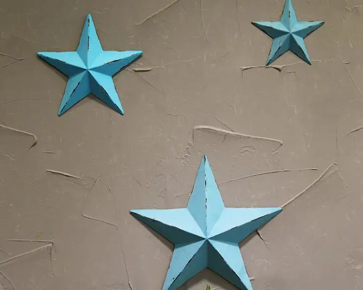 

3PCS/SET Nordic style 3D Metal Colorful Retro Five-pointed Star Wall DIY Wall Decoration JL 227