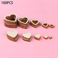 Может занять от 10 до 30 мм 100 шт./упак. Новое Открытое платье «любящее сердце» из дерева DIY лазерная резка украшение Ремесло Декор украшения на свадьбу