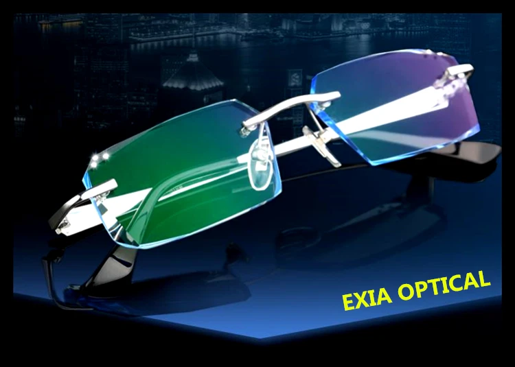 Complete Glasses Male Colors Lenses Bue Tinted 1.61 Lenses HMC Men