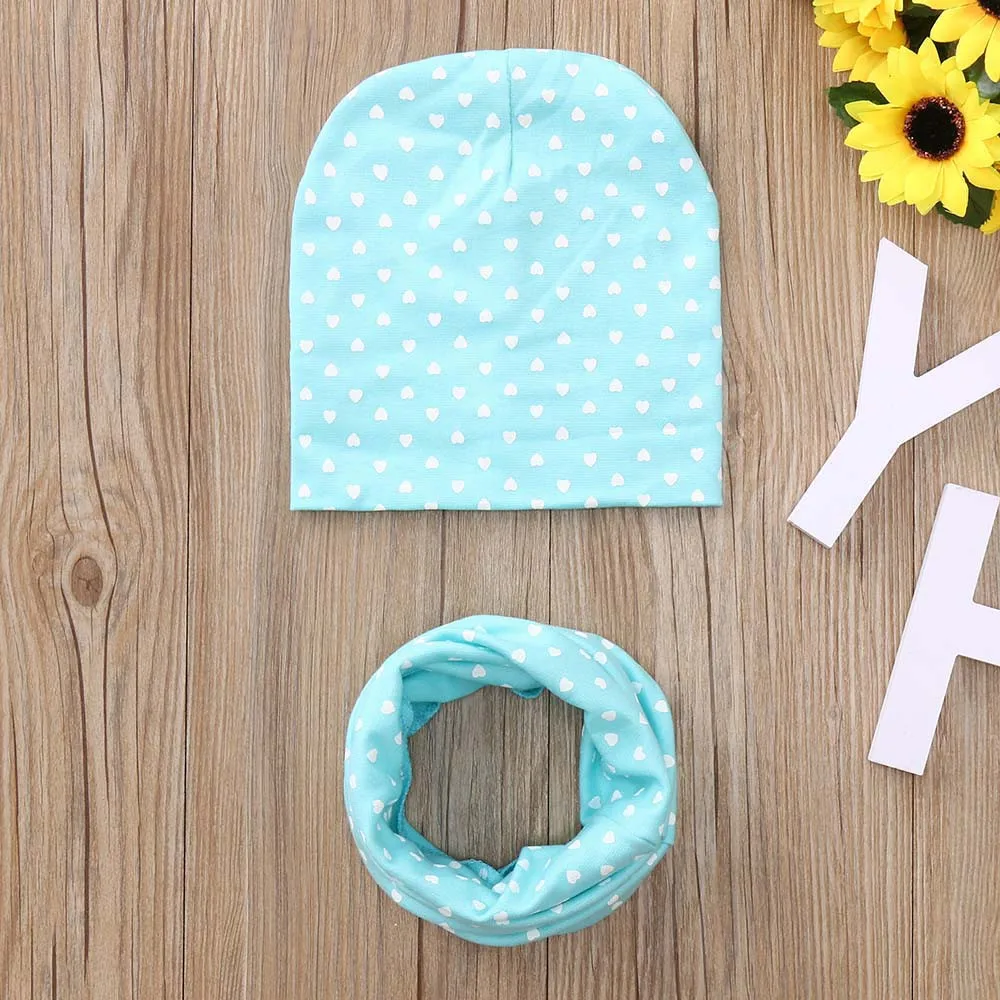 

Toddler Baby Autumn Winter Hat Cap Love Prints Hats Kids Scarf Collars Outfit Girl Kids Toddler Infant colorful Cotton Soft Cute
