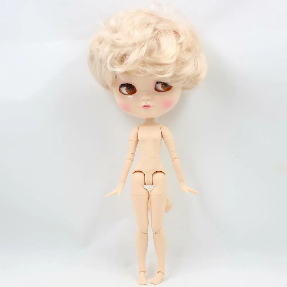 Neo Blythe Doll with Blonde Hair, White Skin and Custom Jointed Body with Asian Look 1