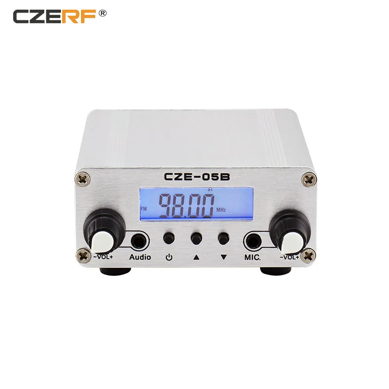 

Free Shipping CZE-05B 0.1w/0.5w Stereo PLL wireless fm transmitter Silver color with antenna kits