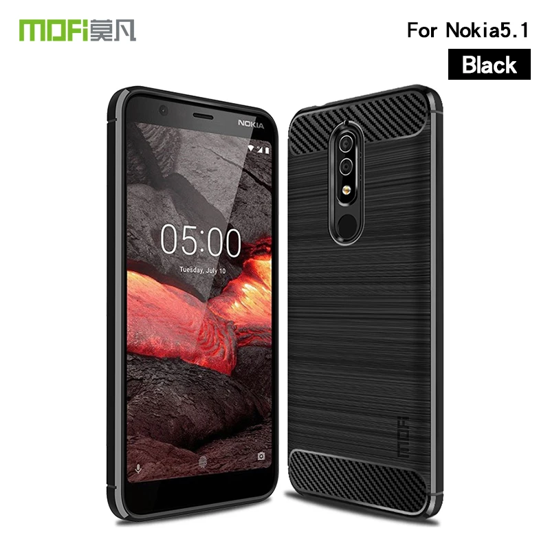 Phone Case for Nokia 5.1 Cover MOFi Carbon Fiber Soft Silicone TPU Back |