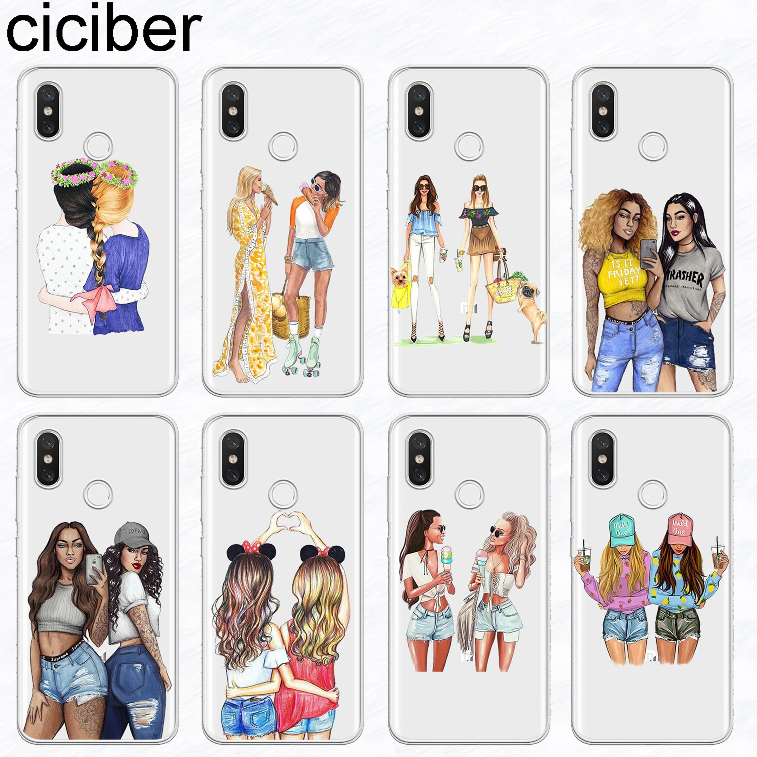

ciciber Best Friend for Xiaomi mi 9 8 6 5 A2 A1 X 5C 5S Plus Lite SE Poco Phone F1 Soft TPU Case for Xiaomi MIX MAX 3 2 2s Pro