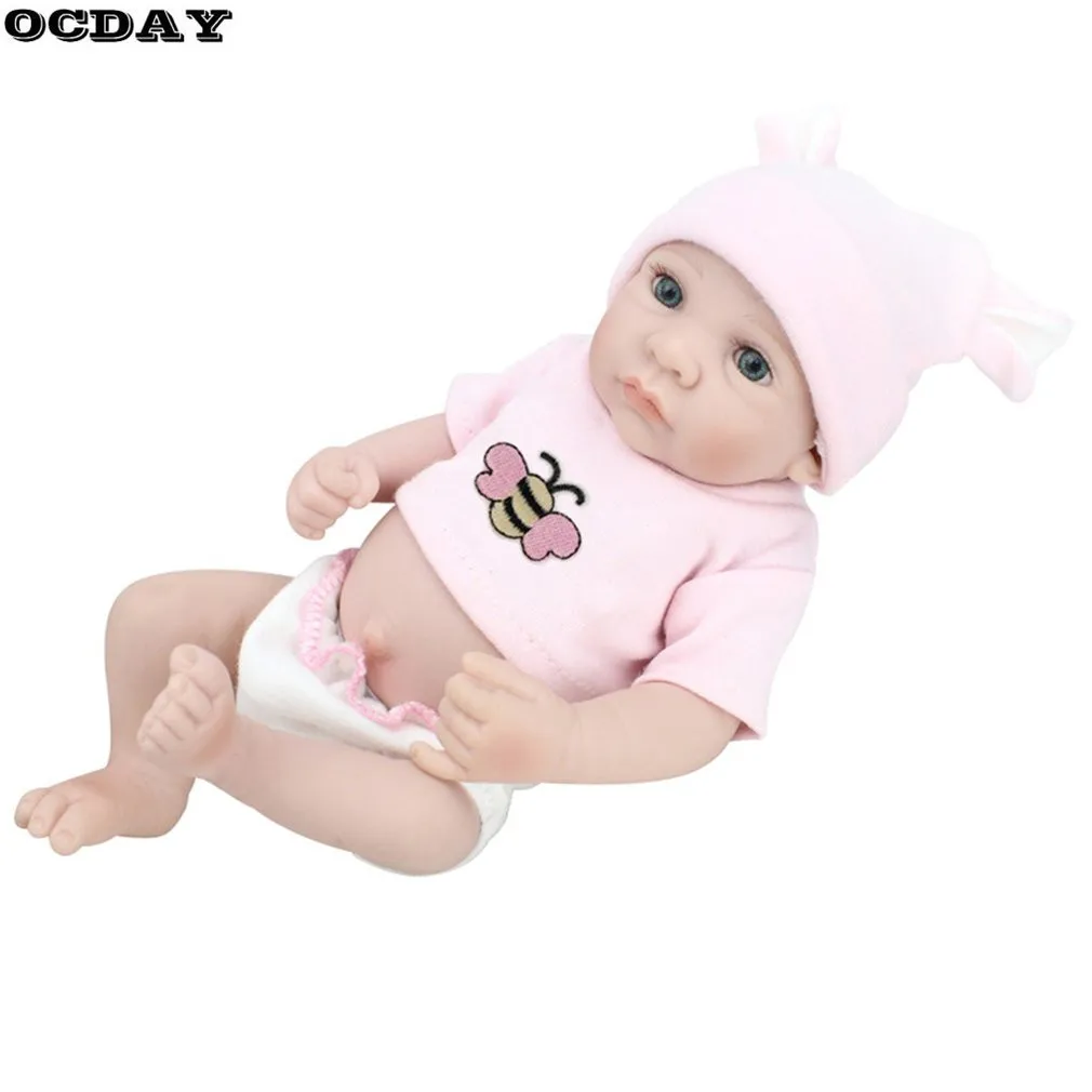

OCDAY 28cm Soft Silicone Baby Dolls Reborn Handmade Cloth Body Lifelike Alive Babies Toys For Kids Birthday Christmas Gift Dolls