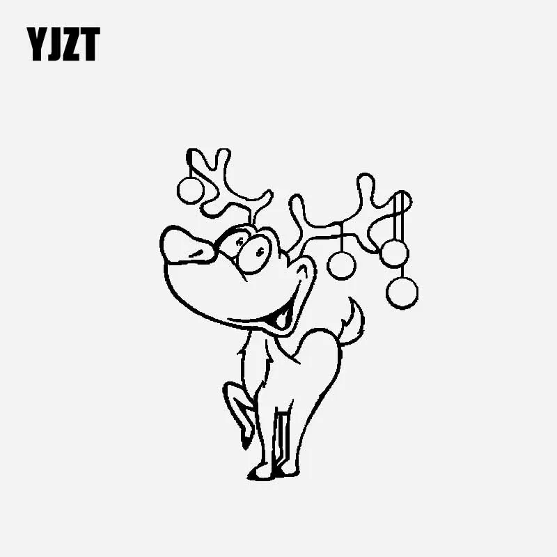 YJZT 14.8CM*11.1CM Car Sticker Vinyl Decal Creative Design Of Christmas Elk Black/Silver C23-0274 | Автомобили и мотоциклы