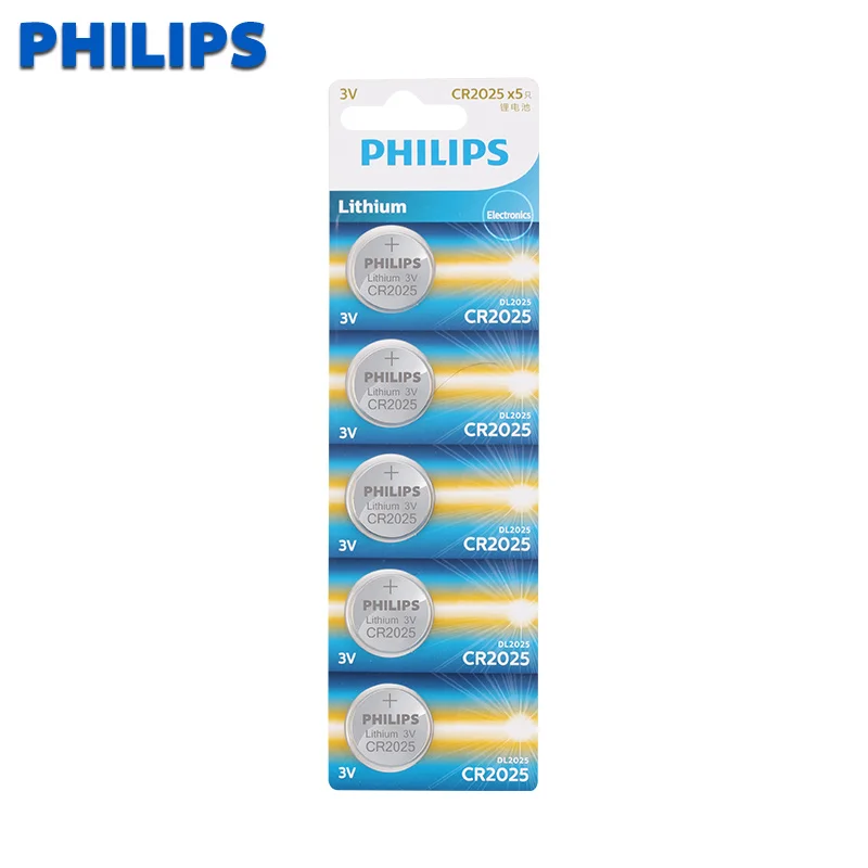 5 шт. Литиевые кнопочные батарейки philips CR2025 3 в|Часовые батарейки| |