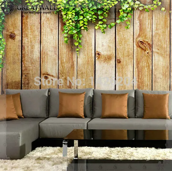 Gran pared 3d de madera vintage foto murales de papel tapiz para