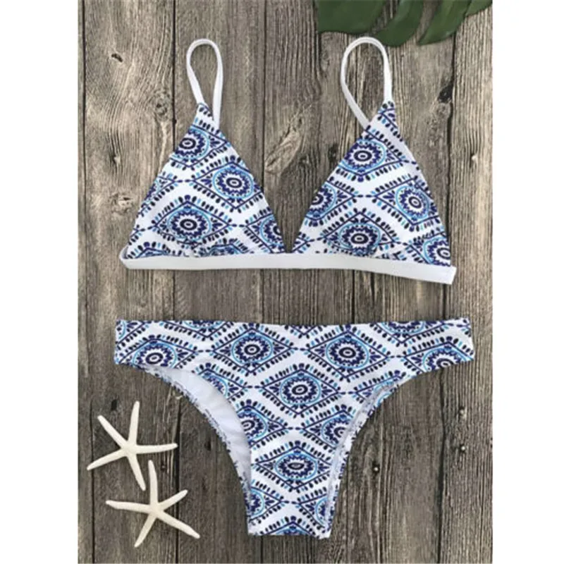 Комплект женского нижнего белья с бюстгальтером пуш ап и трусиками|women print bra