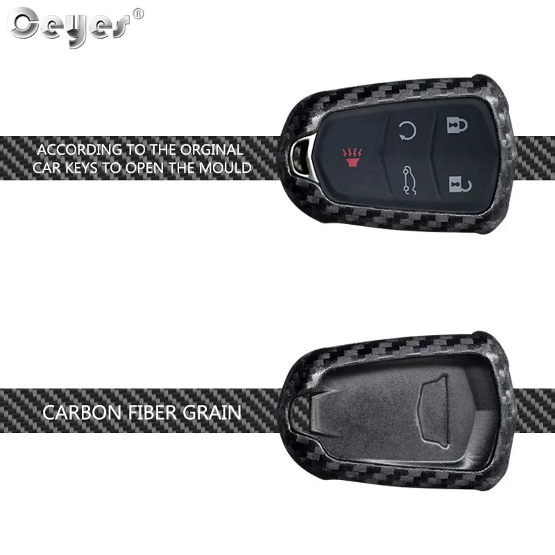 Car carbon fiber key cover for CADILLAC  (3)