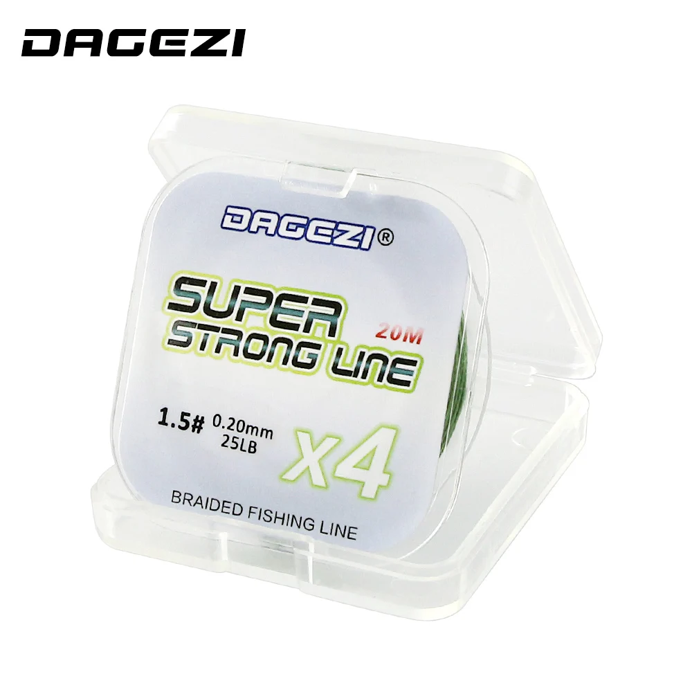

DAGEZI Super Strong PE Braided Fishing Line 4 strands Leader line 20M Multifilament Fishing Line Carp Fishing Sea Fishing lines