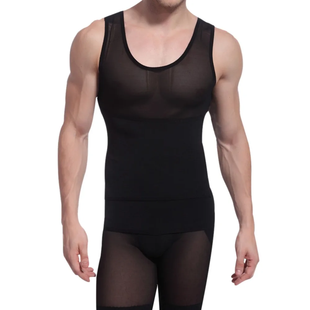 Mens Shapewear Corset Belly Waist Body Slimming Shirt Elastic Girdle