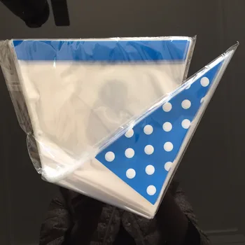 

50pcs Royal blue wedding birthday baby shower baptism party Polka Dot Candy Buffet Sweet Treat Loot Cone Shaped Favor Bags