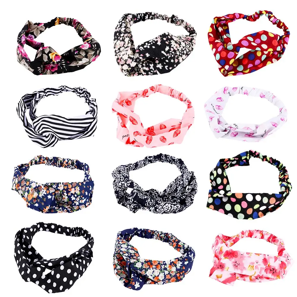 

Leopard Flora Printed Headband Rope Elastic Hair Band Hair Gum Clip Women Female Turban Hair Accessories haarbanden voor vrouwen