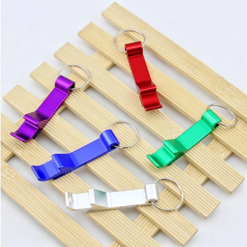 Portable Mini Beer Bottle Opener Keychain 4 in 1 Pocket Aluminum Beer Bottle Opener Can