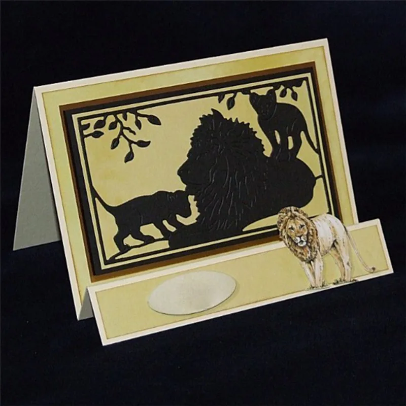 

YaMinSanNiO Metal Cutting Dies Scrapbooking For Card Making DIY Embossing Cuts Dies New Craft Lion And Cat Animals Element Dies