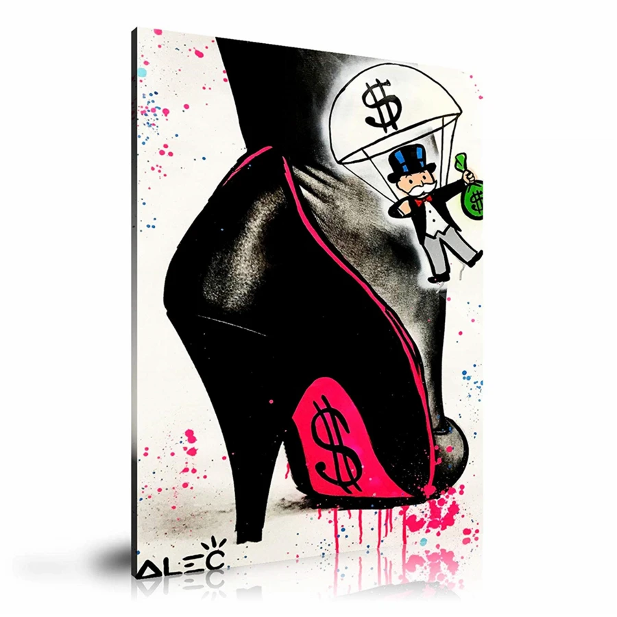 

Alec Monopolys Pink Bottom HD Wall Art Canvas Poster Print Canvas Painting Decorative Picture for Office Living Room Home Decor