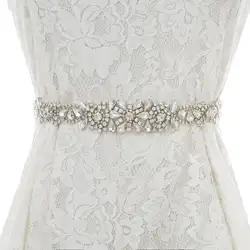 Серебряная лента Свадебная со стразами тонкий алмазный свадебный пояс Стразы пояс невесты для невесты платья невесты S138S