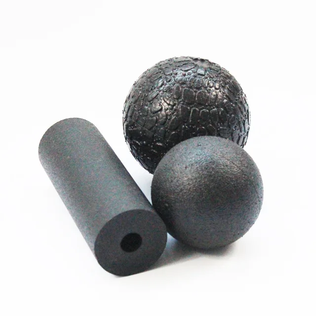 Health Fitness Massage Ball Medicine Yoga Myofascial Release Fascia Body Pilates Gym Sport Ball Massager Roller Black