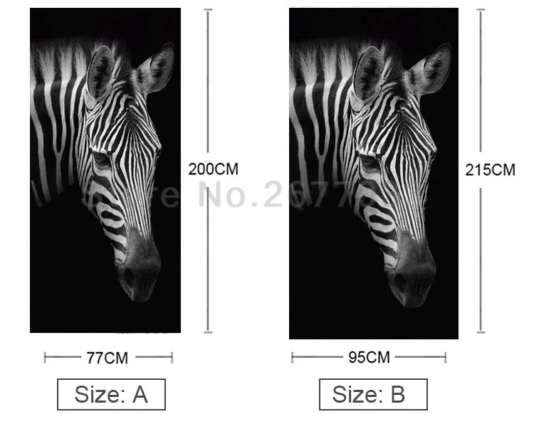 Ретро черно-белая зебра Фото Обои DIY 3D стикер двери ПВХ самоклеющиеся наклейки для гостиной спальни двери домашний Декор стикер