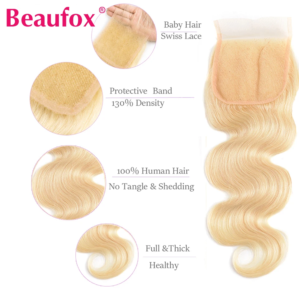 Beaufox 613 Blonde Bundles With Closure Malaysian Body Wave Human Hair Bundles With Closure 613 Hair Bundles With Closure Remy Beaufox 613 Blonde Bundles With Closure Malaysian Body Wave Human Hair Bundles With Closure 613 Hair Bundles With Closure Remy