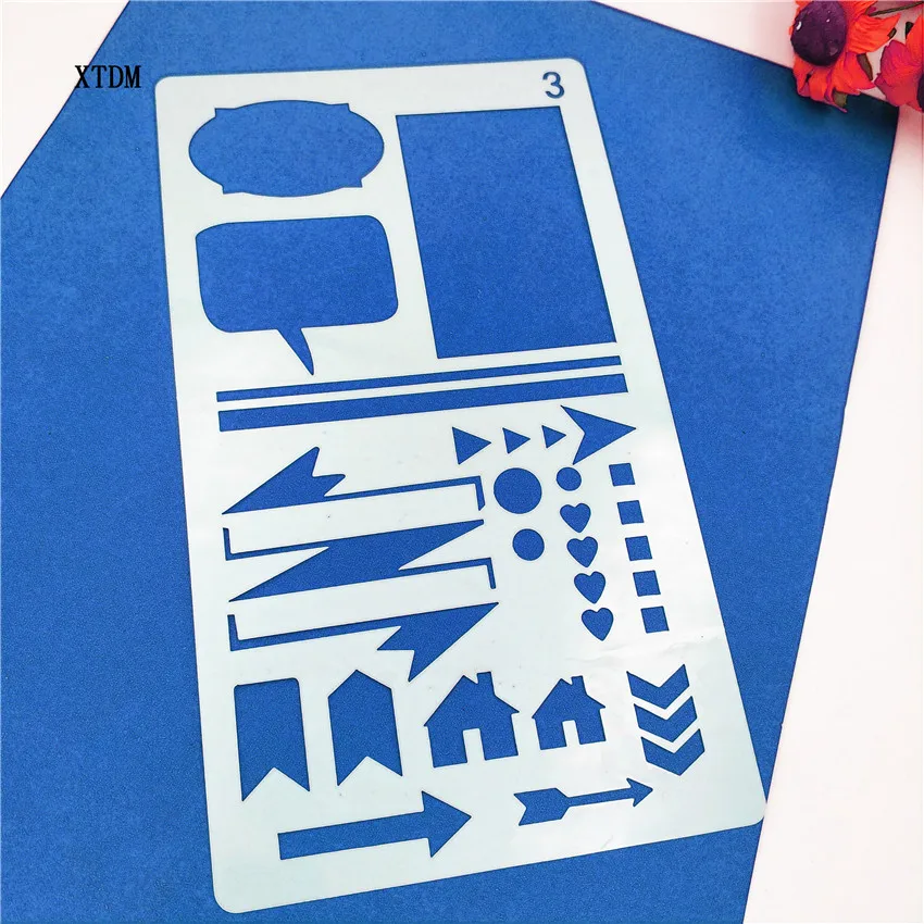 

Arrow plastic mold shield DIY cake scrapbook stencils hollow Embellishments printing lace ruler Valentine's Day