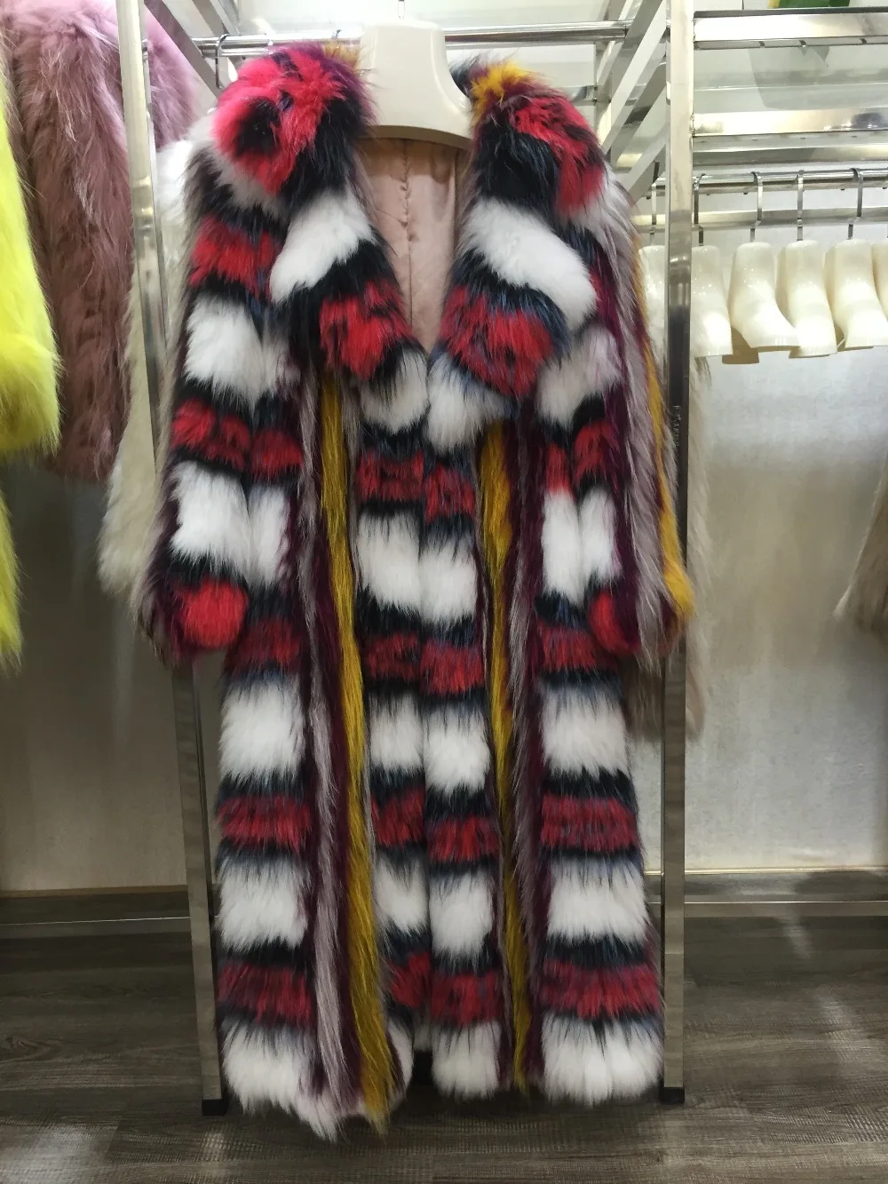 SQXR шуба из натурального Лисьего меха, вязаная шуба из лисьего меха, Женская куртка из натурального меха, длинное зимнее теплое пальто