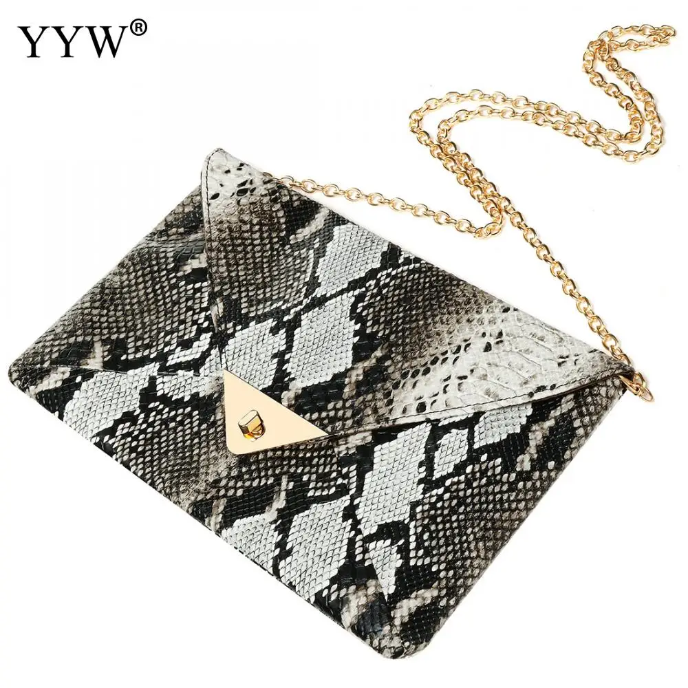 

Women'S Snake Skin Print Envelope Clutch Bag Vintage Shoulder Envelope Messenger Bags Fashion Crossbody Clutch Bag Sac A Main