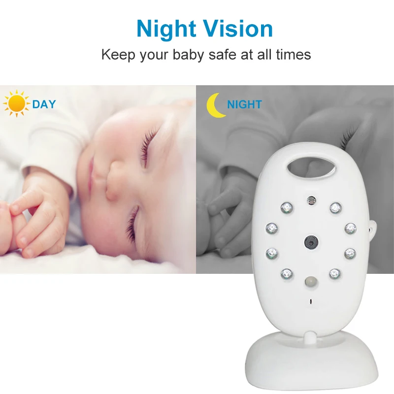  wireless video baby monitor with 8 lullaby 2.0 inch color security camera 2 way talk nightvision ir