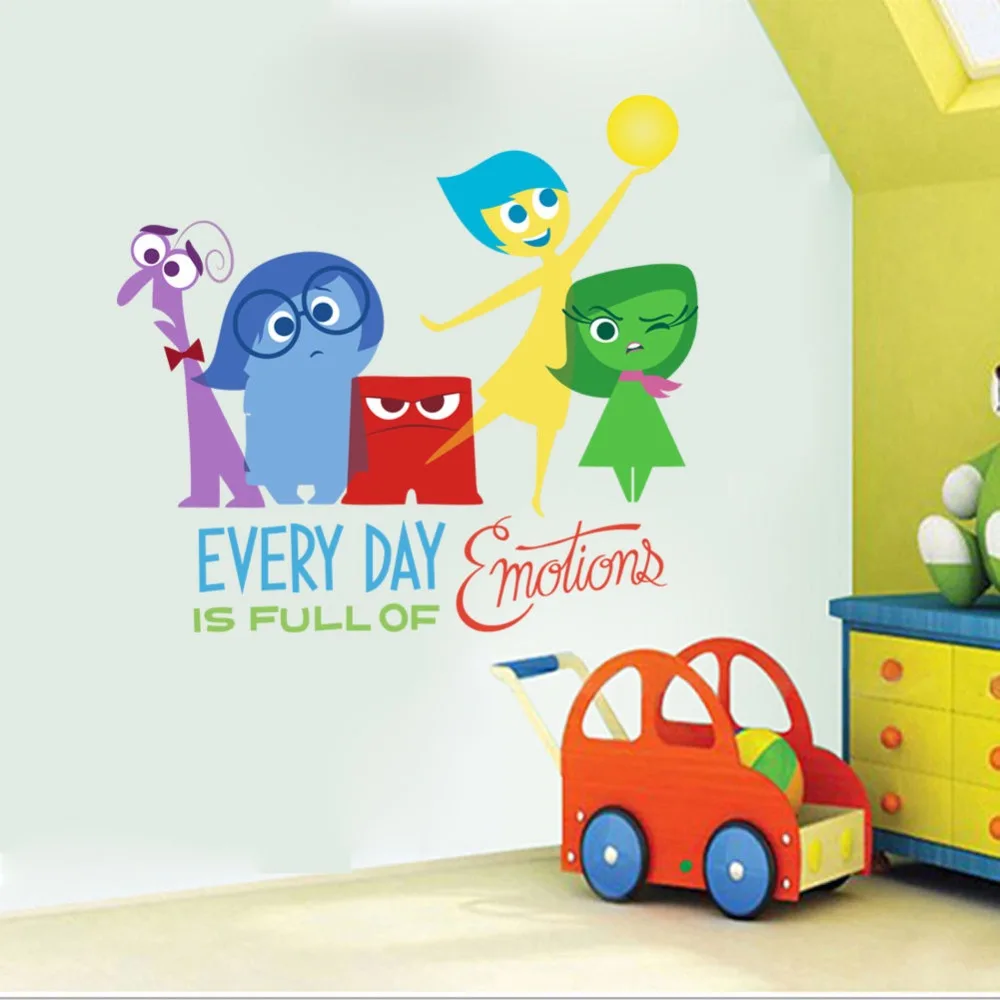 3d наклейки на стену с изображением радости страха гнева печали|sticker for kids room|wall