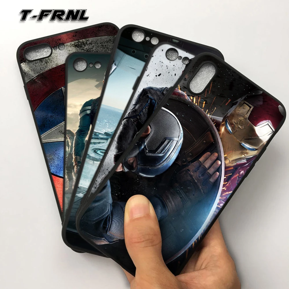 For coque iPhone 6S case 5 5S SE 6 6S 7 8 Plus X case Captain America cover for iPhone XS Max case for iPhone XR case