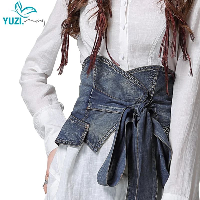Женские ремни 2018 Yuzi.may Boho Новый Джинсовый пояс для женщин тонкий шнурок приятный
