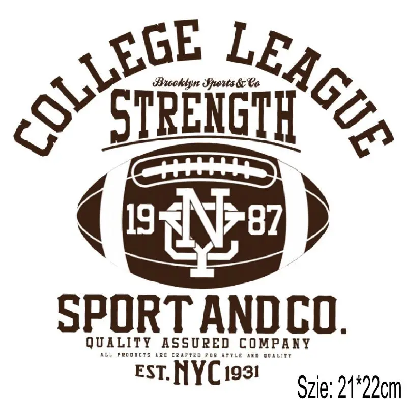 

21x22cm Hot Sport Iron On Stickers Washable Appliques A-level Patches Heat Transfer For DIY T-shirt Accessory Clothes Jeans