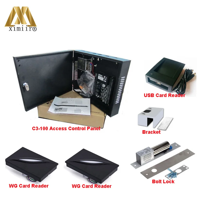 

Hote Sale One Door Access Control Panel Smart ID Card Access Controller ZK Linux Access Control Software C3-100 With KR100