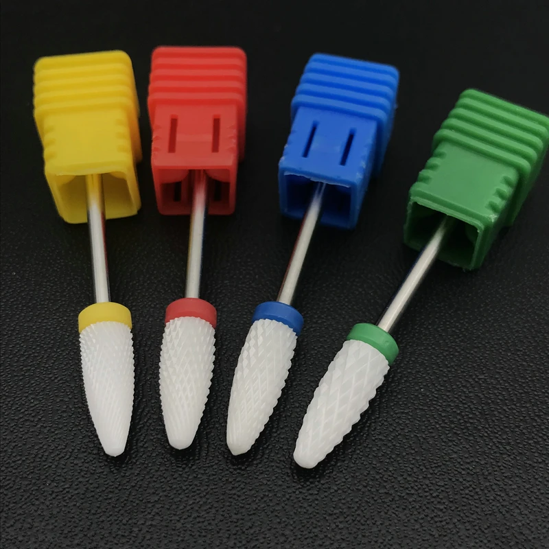 Белый керамический сверло для ногтей маникюрный педикюр инструмент Электрический дрель для ногтей аксессуары пламя бит