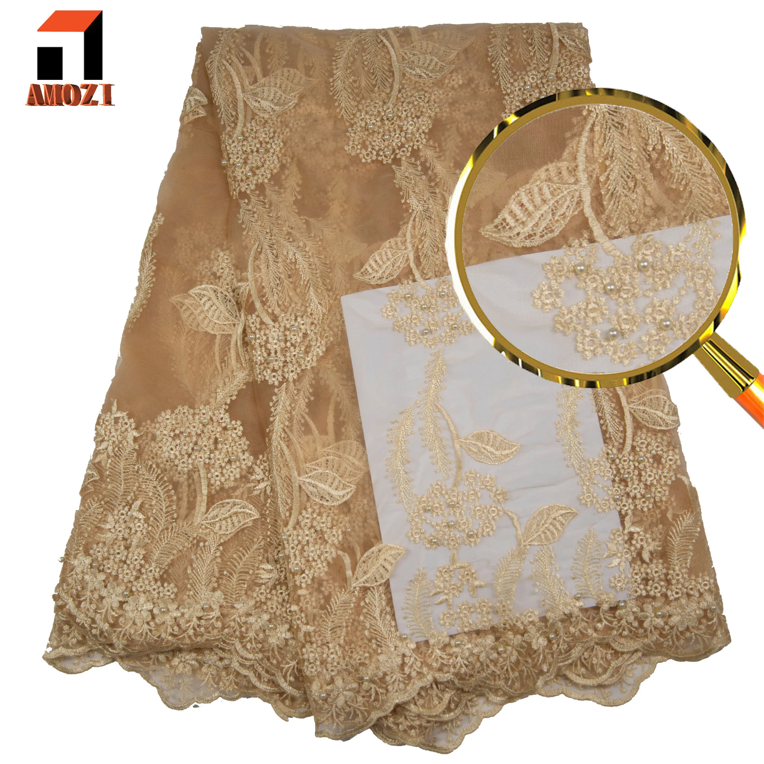 

African Lace Fabrics With Bead 2019 High Quality Teal French Tulle Lace Fabric Swiss Voile Lace For Wedding Dresses LUOMN039