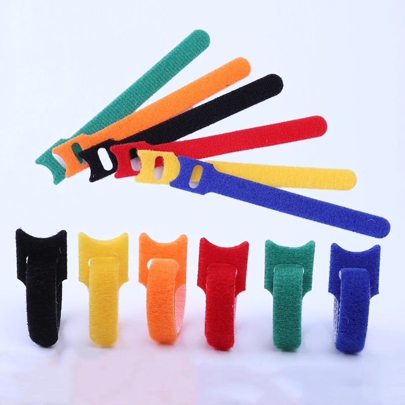 20PCS Reusable Sticking Tape With Eyelet Holes T type Adhesive Fastener